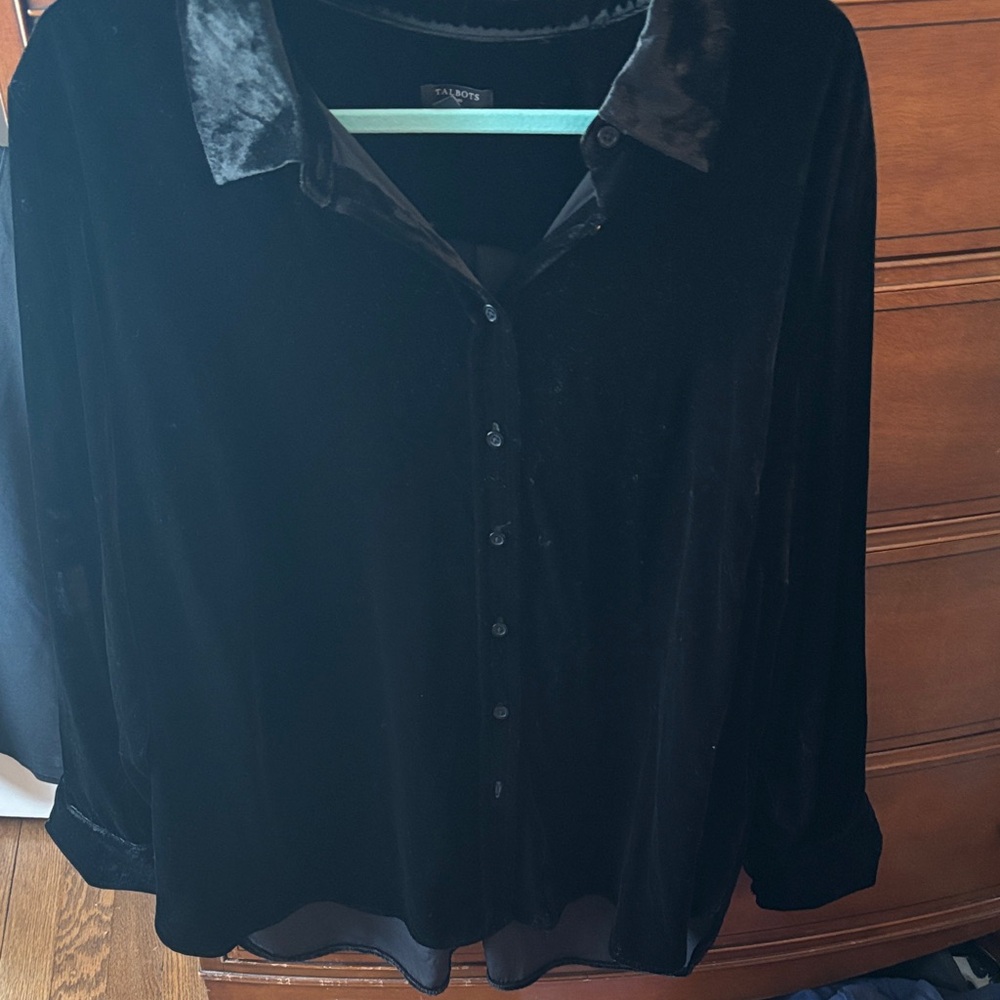 Talbots Black Velvet Shirt